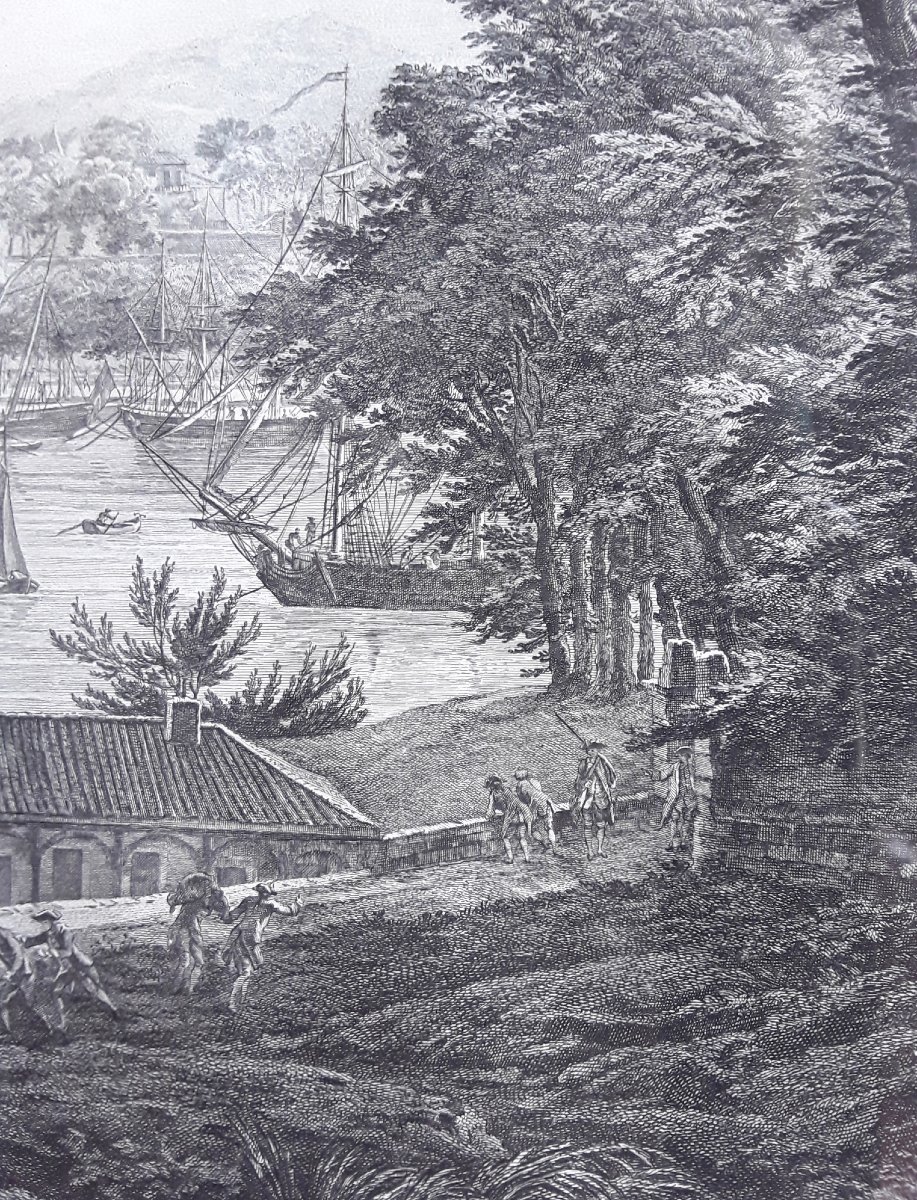 Vue de Bayonne. Gravée par Cochin et Le Bas . D'après Joseph Vernet. -photo-2