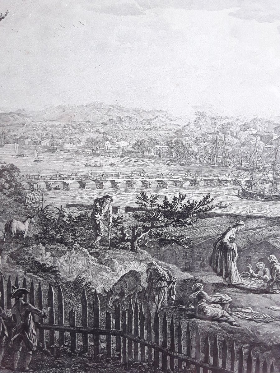 Vue de Bayonne. Gravée par Cochin et Le Bas . D'après Joseph Vernet. -photo-4
