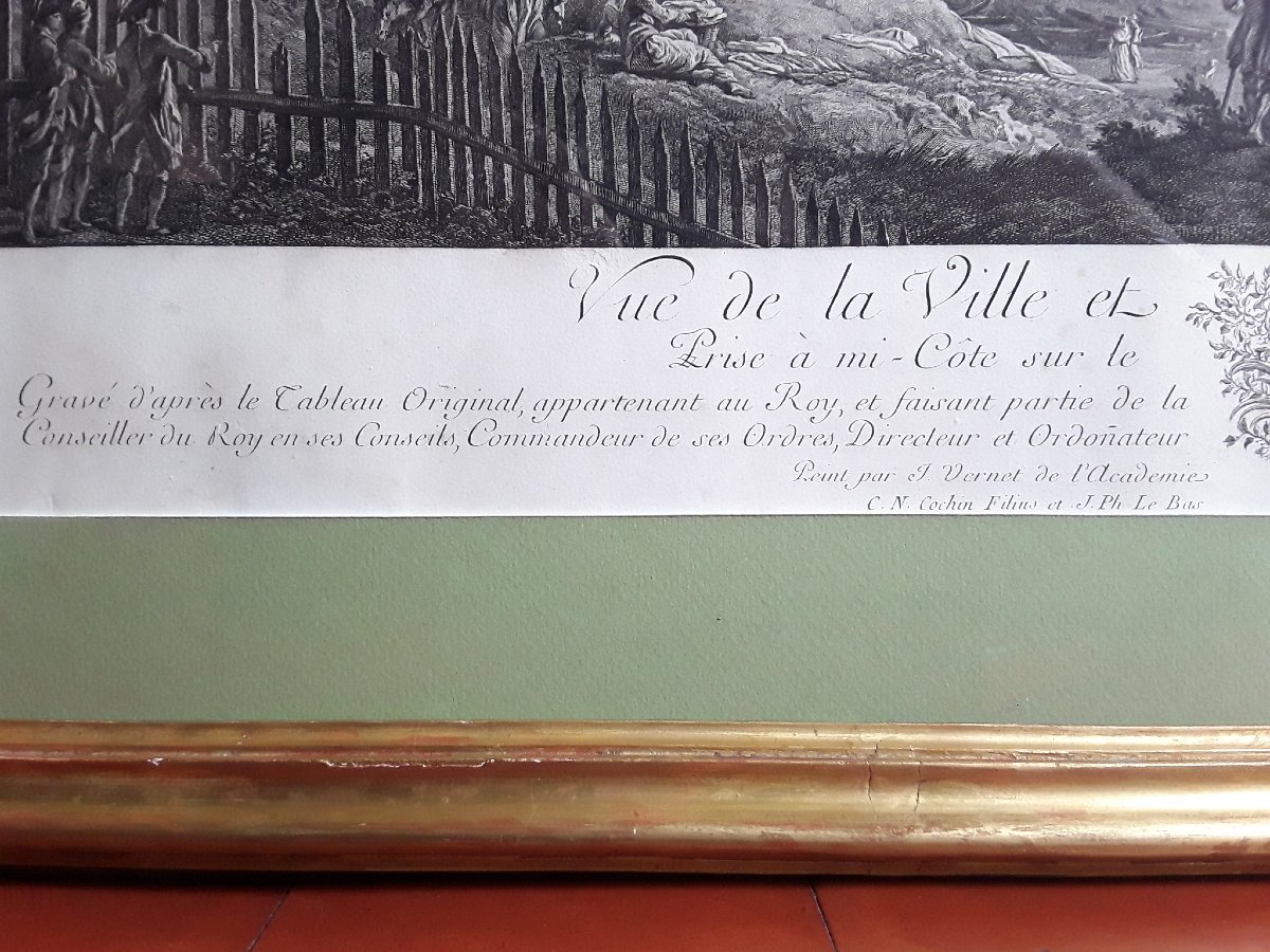 Vue de Bayonne. Gravée par Cochin et Le Bas . D'après Joseph Vernet. -photo-1