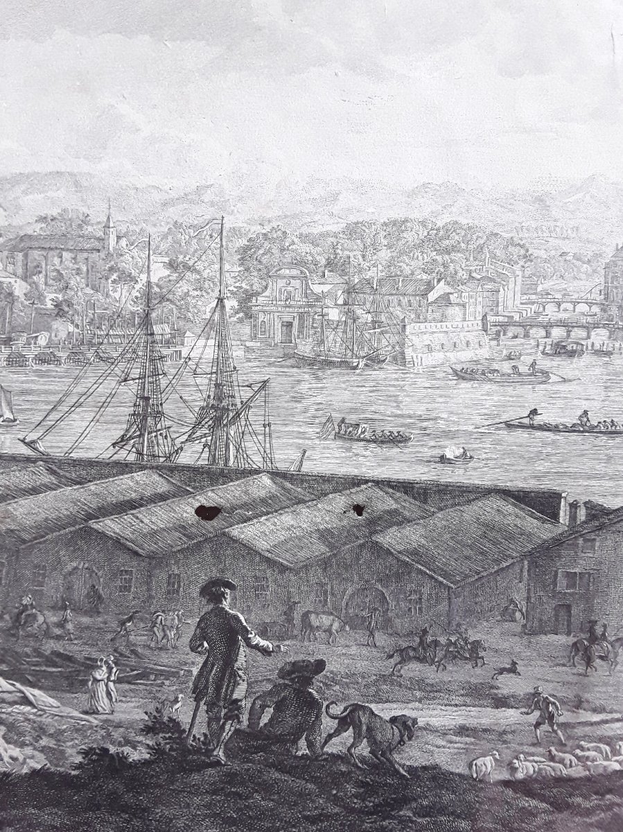 Vue de Bayonne. Gravée par Cochin et Le Bas . D'après Joseph Vernet. -photo-7