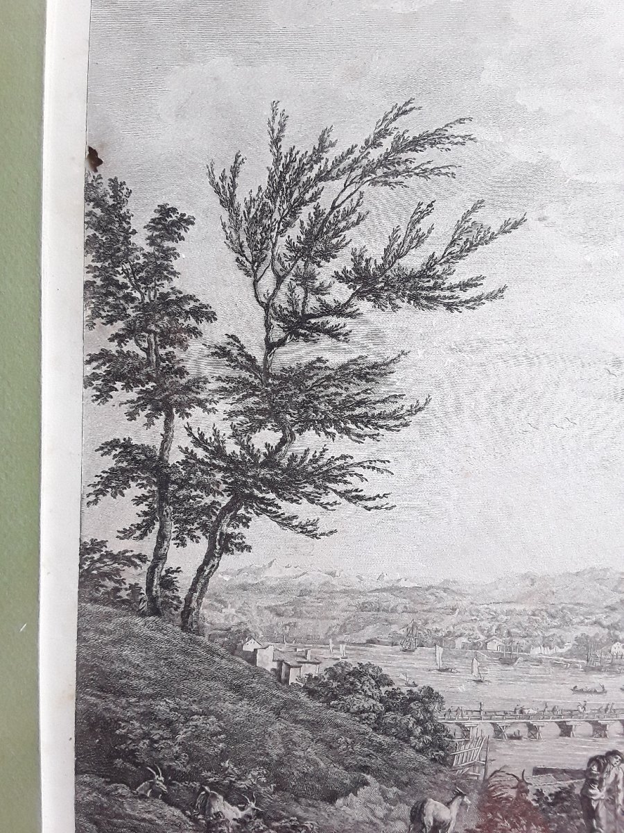 Vue de Bayonne. Gravée par Cochin et Le Bas . D'après Joseph Vernet. -photo-8