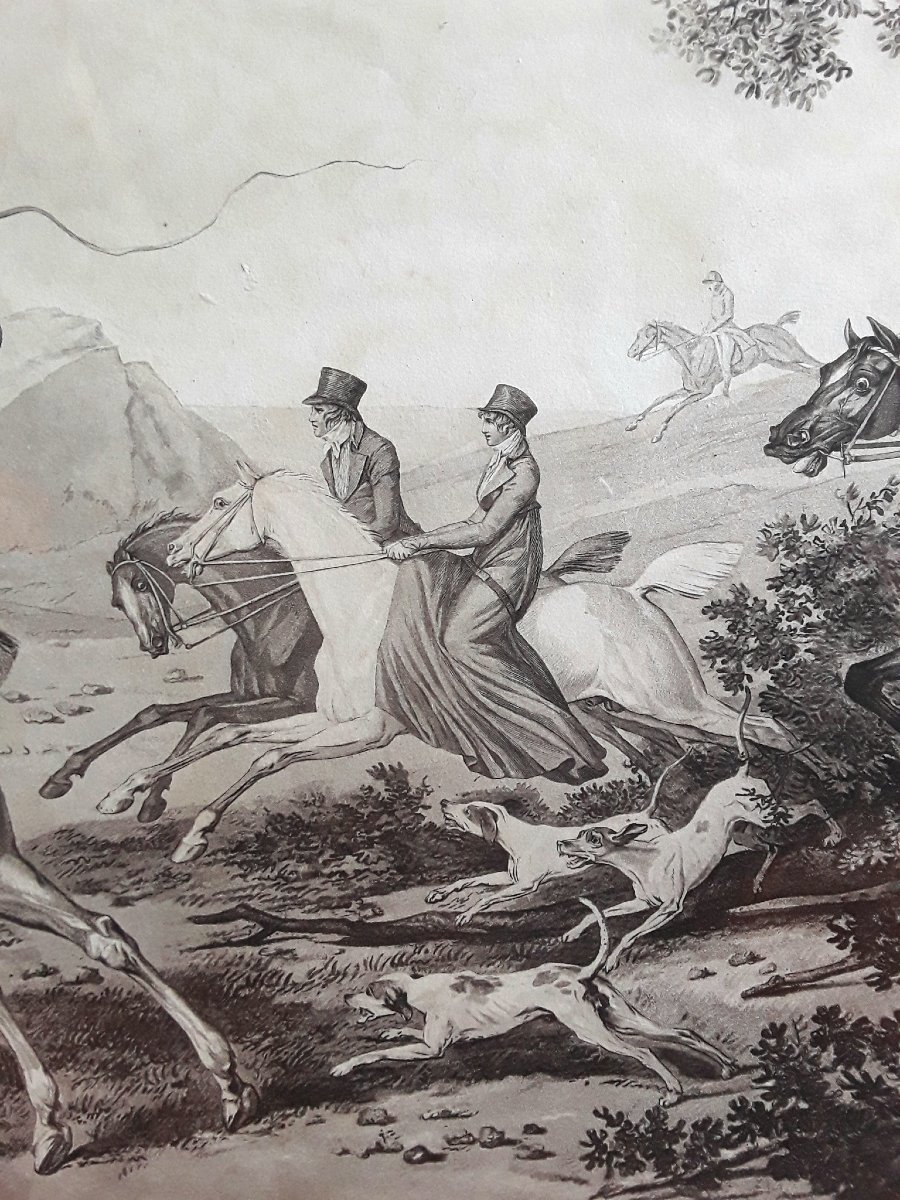 Importante chasse à courre. Carle Vernet - Debucourt. -photo-3