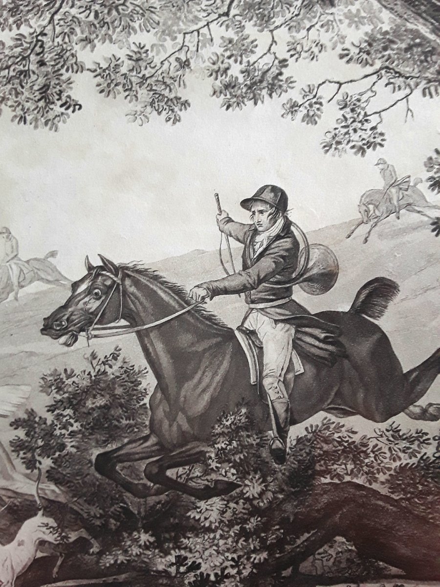 Importante chasse à courre. Carle Vernet - Debucourt. -photo-2