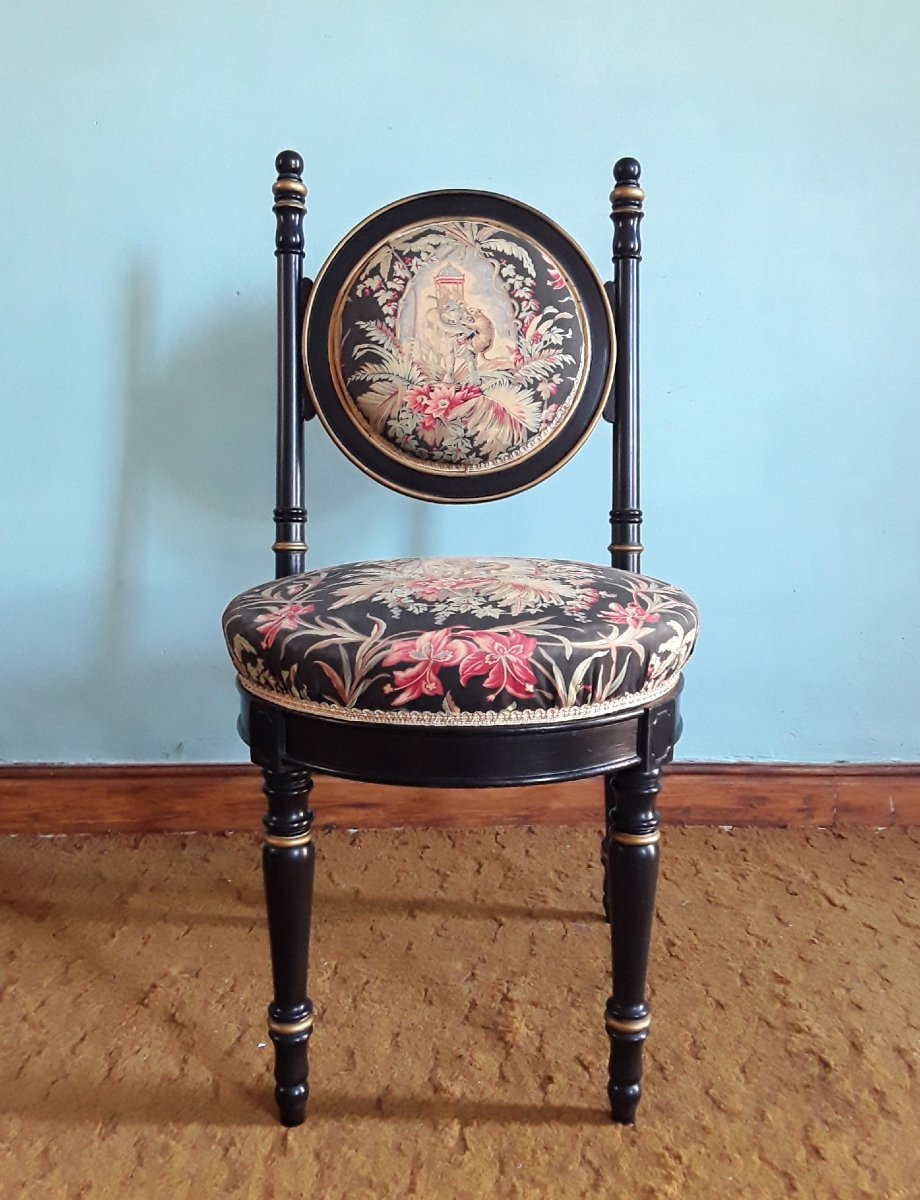 Suite de huit chaises des années 50.-photo-3