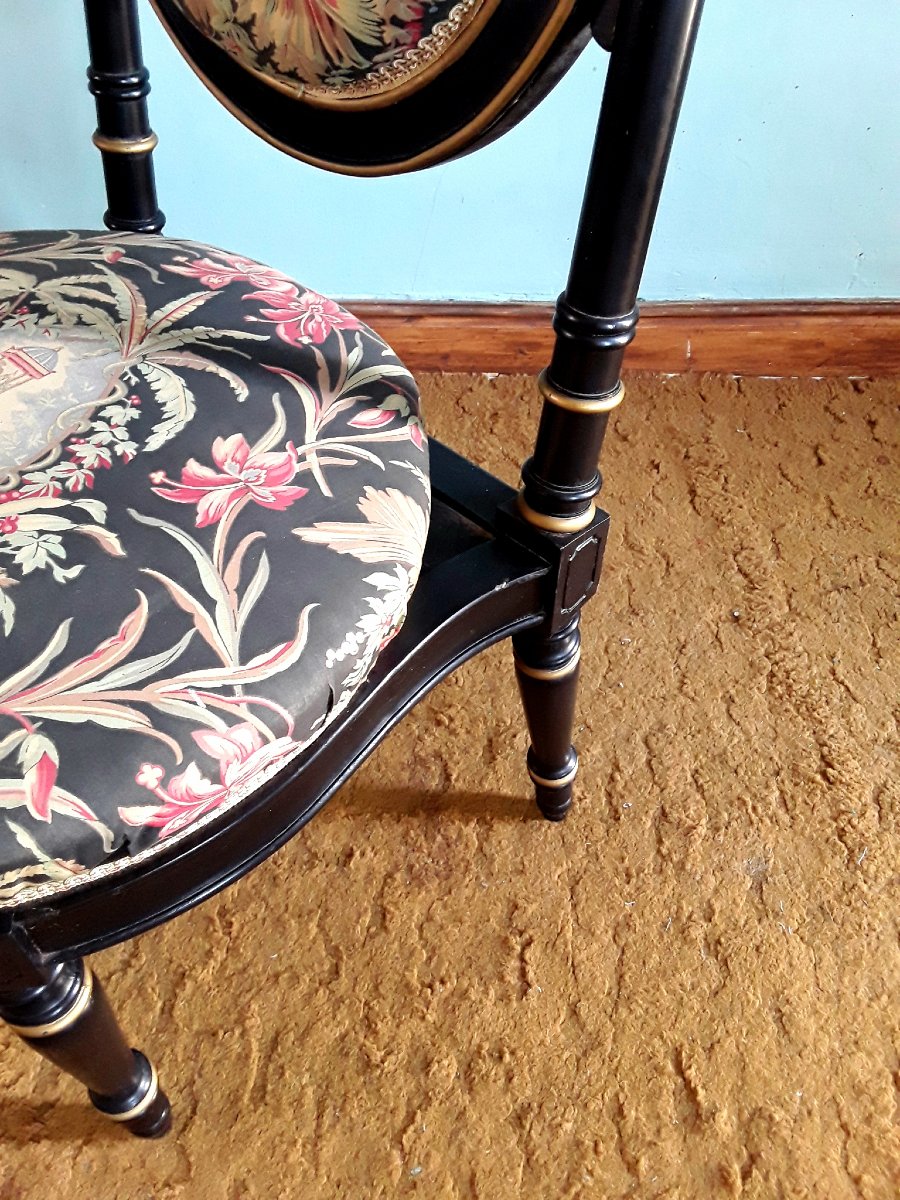 Suite de huit chaises des années 50.-photo-7