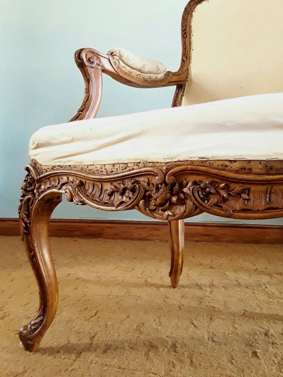Importante paire de fauteuils à dossier à la reine. -photo-4