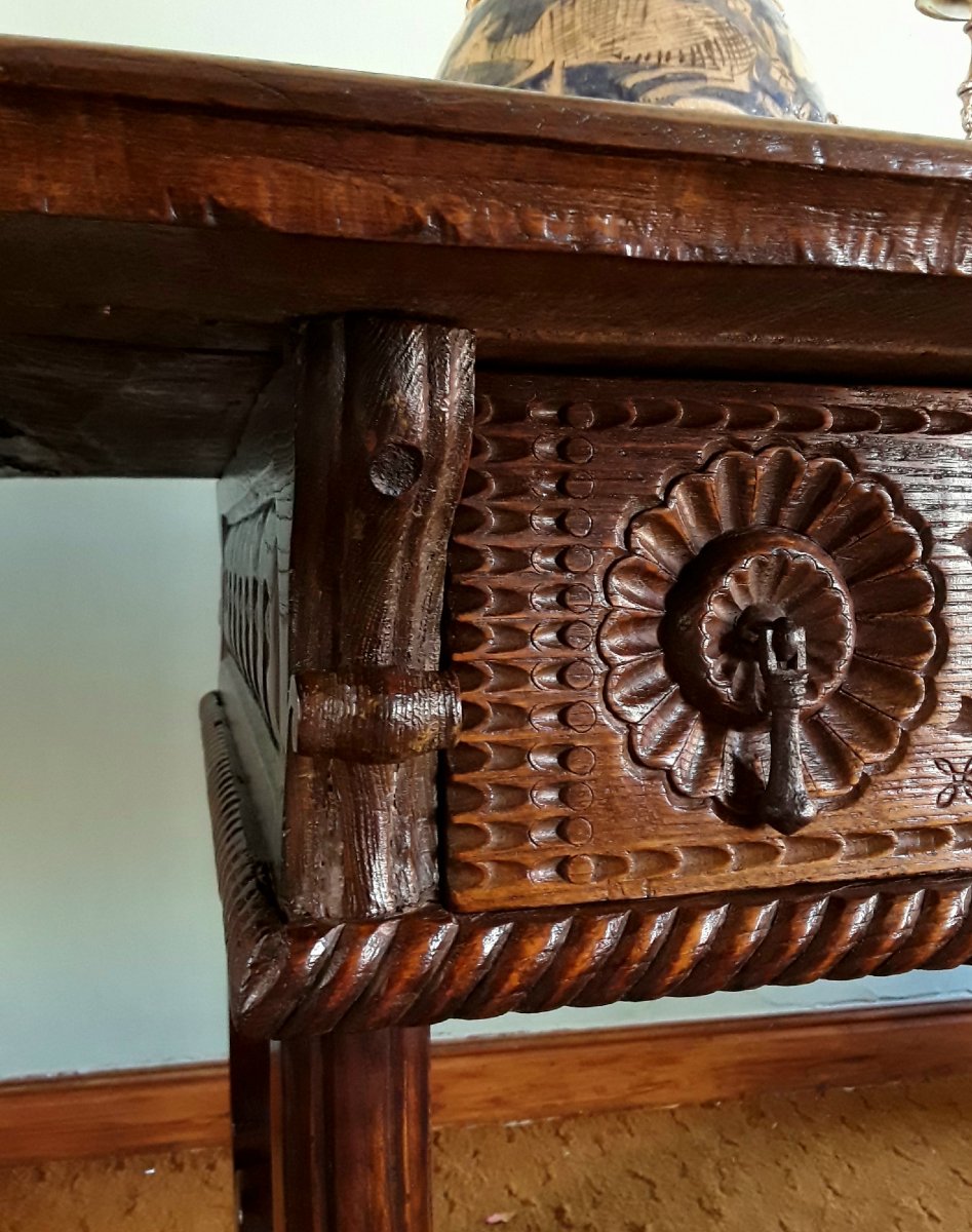 Grande table de bibliothèque. Espagne époque XVIII ème siècle.-photo-3