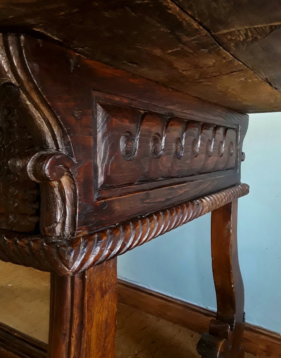 Grande table de bibliothèque. Espagne époque XVIII ème siècle.-photo-7