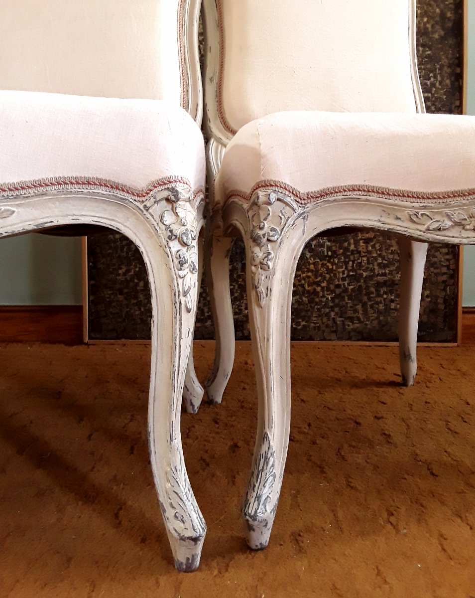 Large paire de chaises d'époque Louis XV. -photo-1