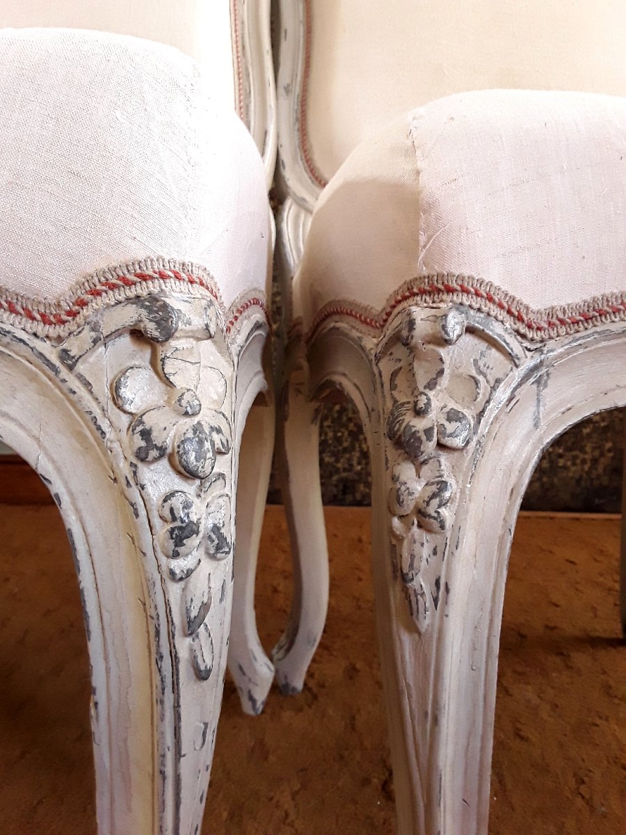 Large paire de chaises d'époque Louis XV. -photo-4