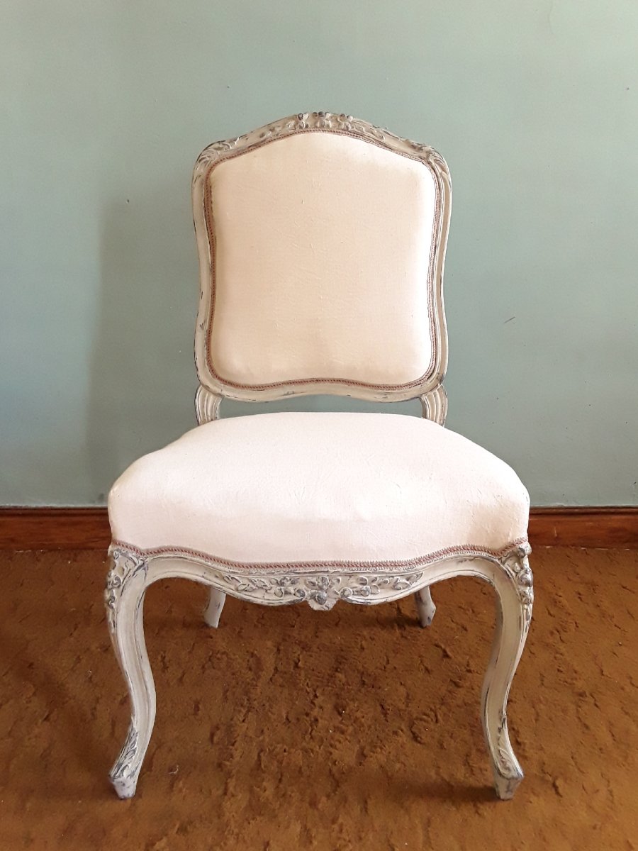 Large paire de chaises d'époque Louis XV. -photo-5