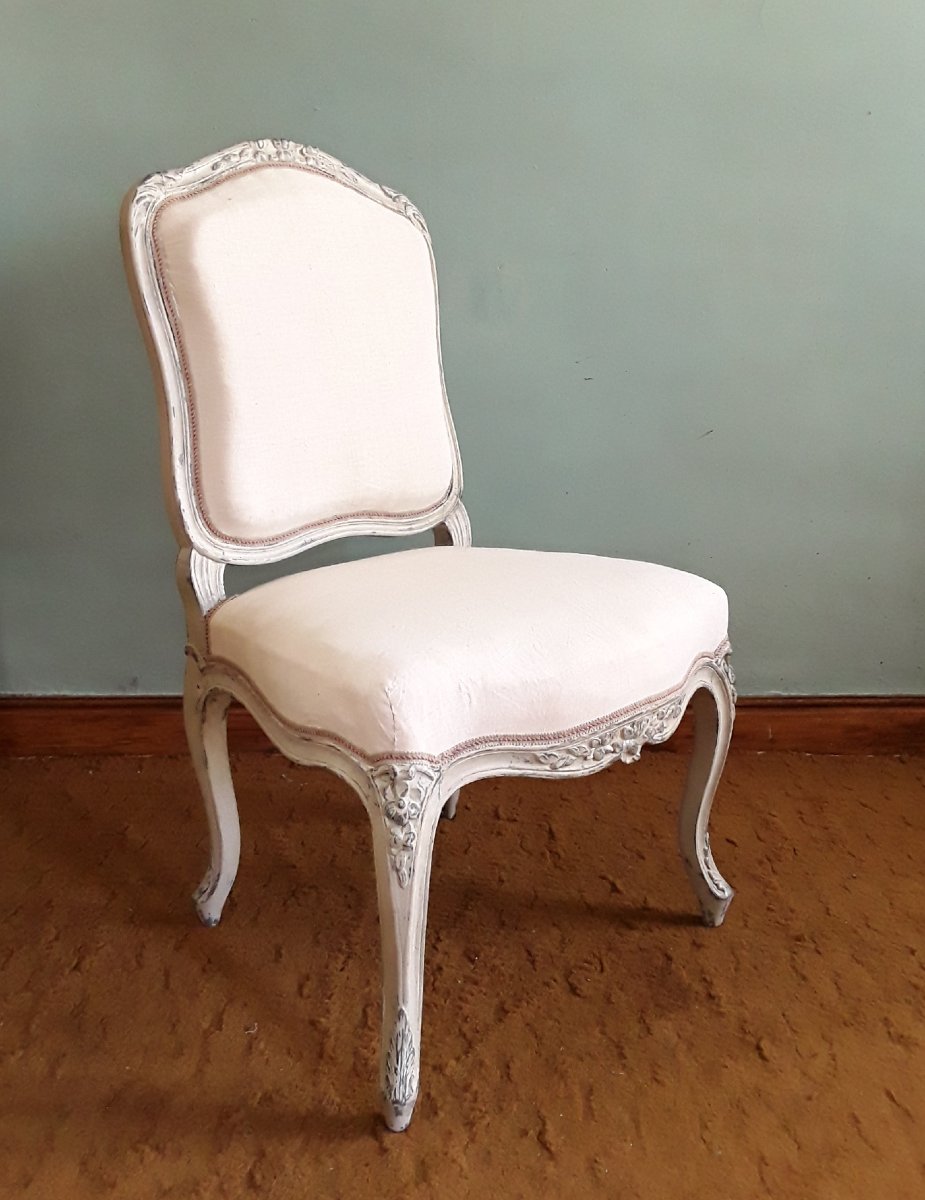 Large paire de chaises d'époque Louis XV. -photo-7