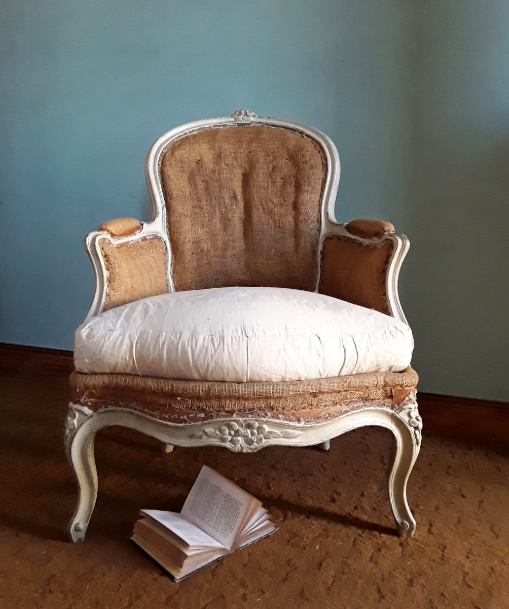 Paire de bergères d'époque Louis XV. -photo-1