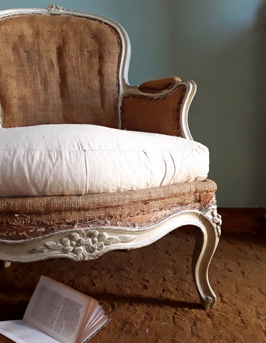 Paire de bergères d'époque Louis XV. -photo-3