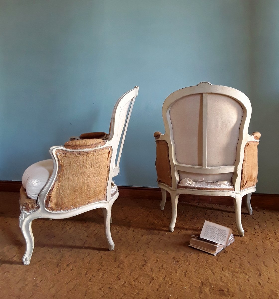 Paire de bergères d'époque Louis XV. -photo-5