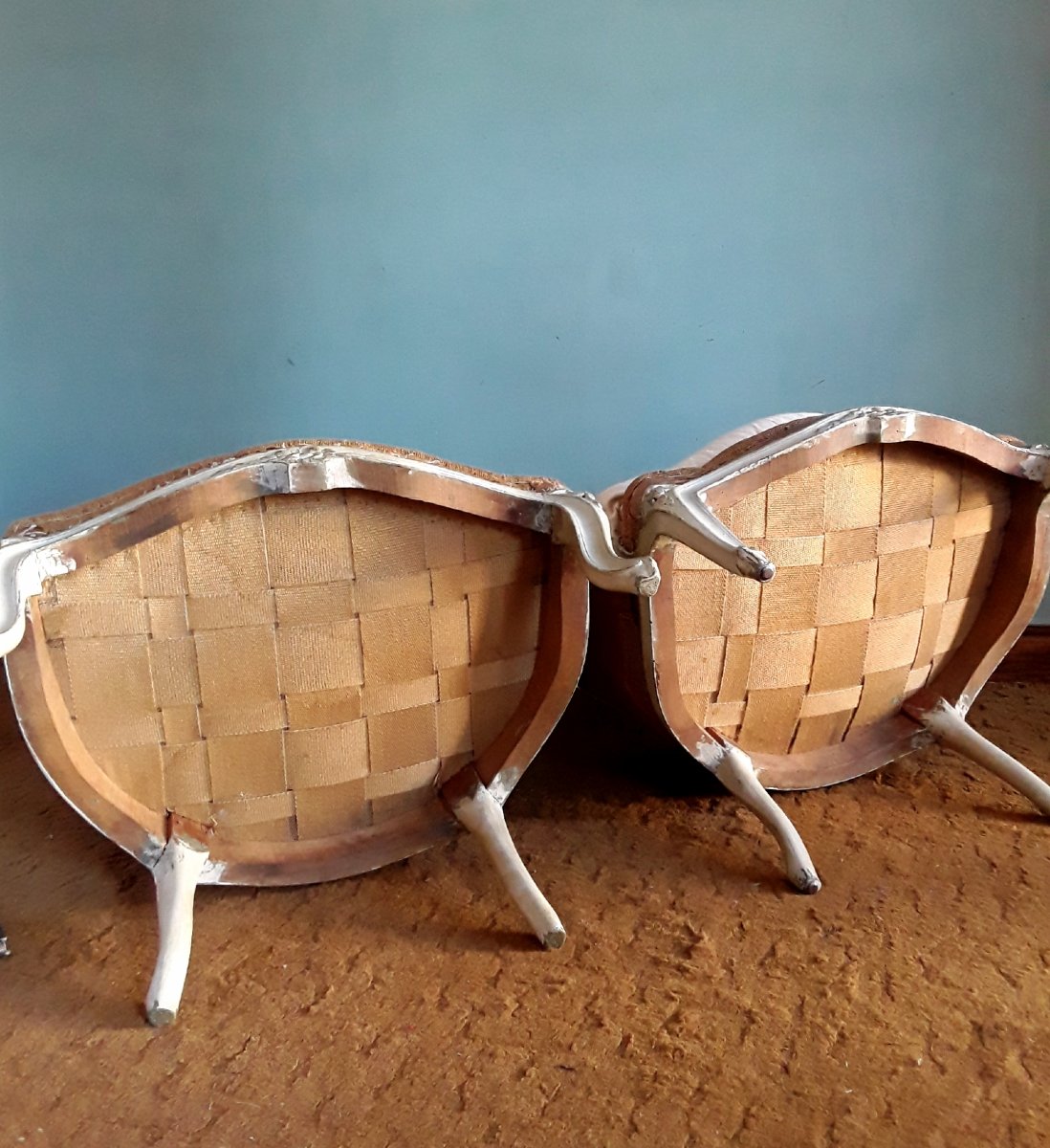 Paire de bergères d'époque Louis XV. -photo-8