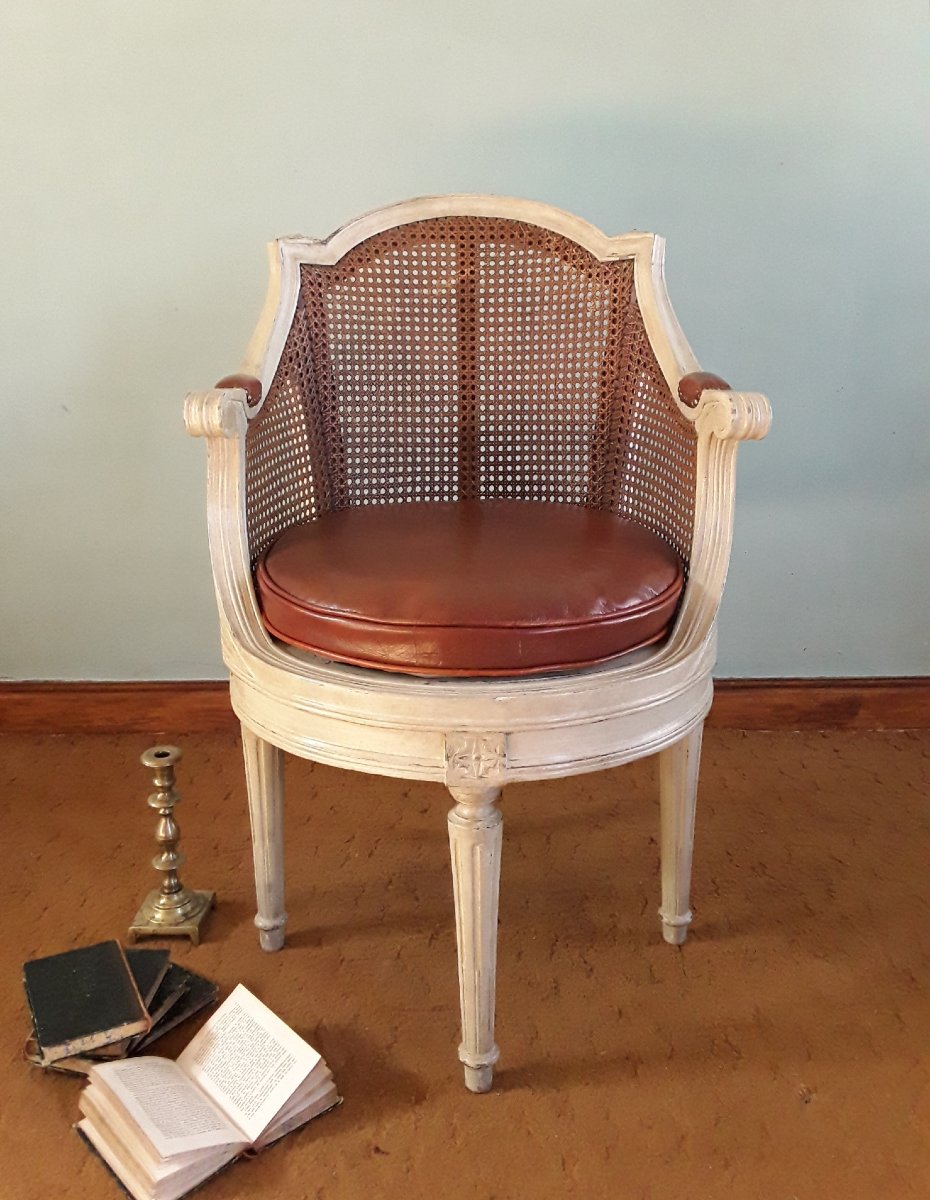 Important fauteuil de bureau à assise tournante.-photo-2
