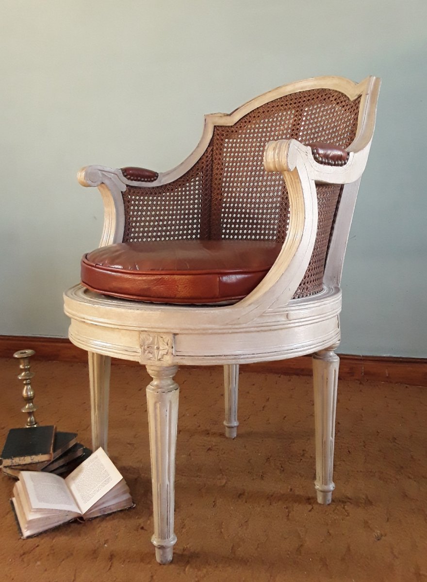 Important fauteuil de bureau à assise tournante.-photo-7