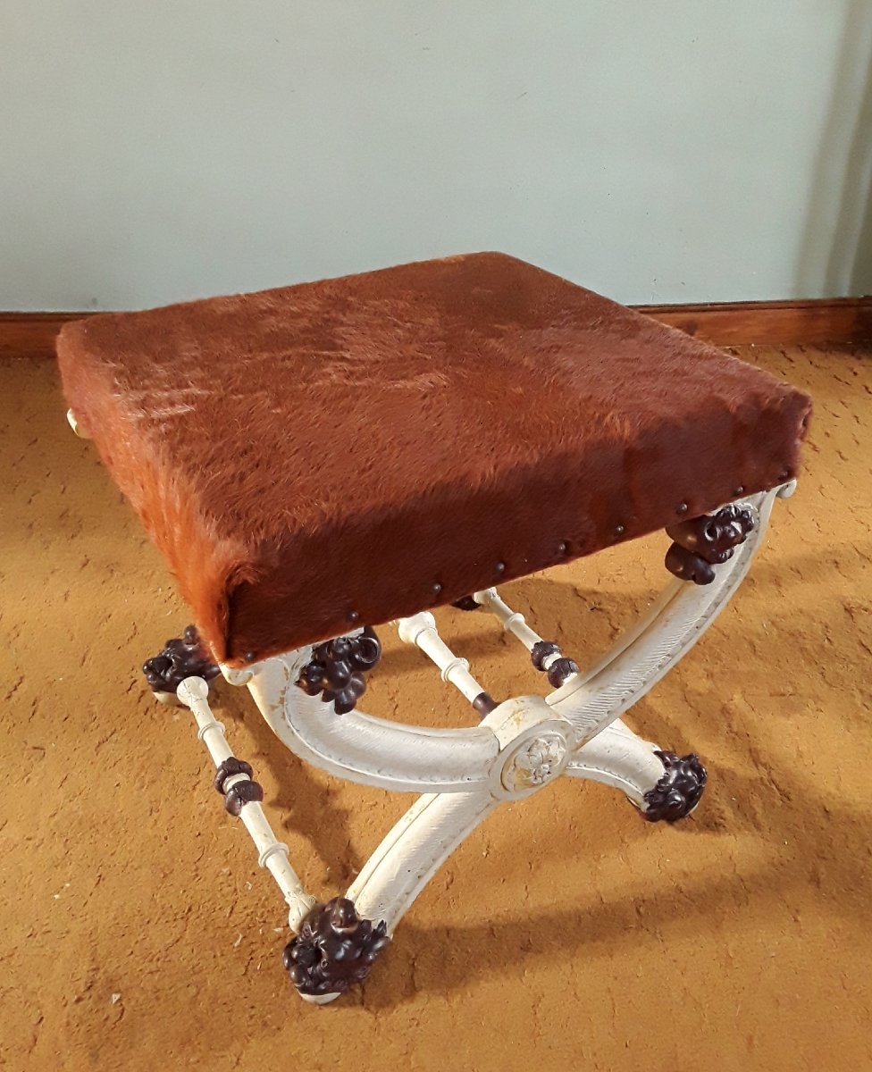 Large X-shaped Stool.-photo-1