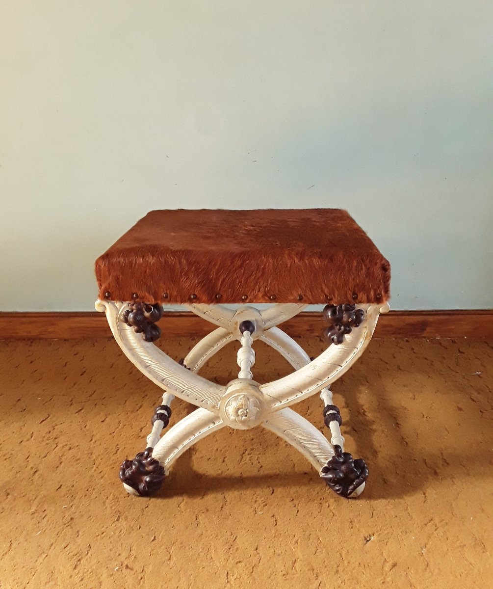 Large X-shaped Stool.-photo-2