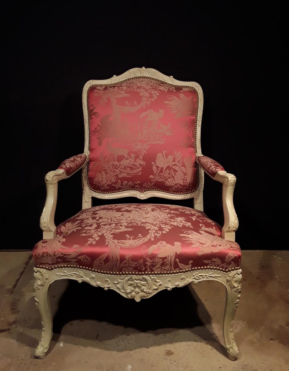 Grand Fauteuil De Style  Lxv  ( H 109 Cm).-photo-2