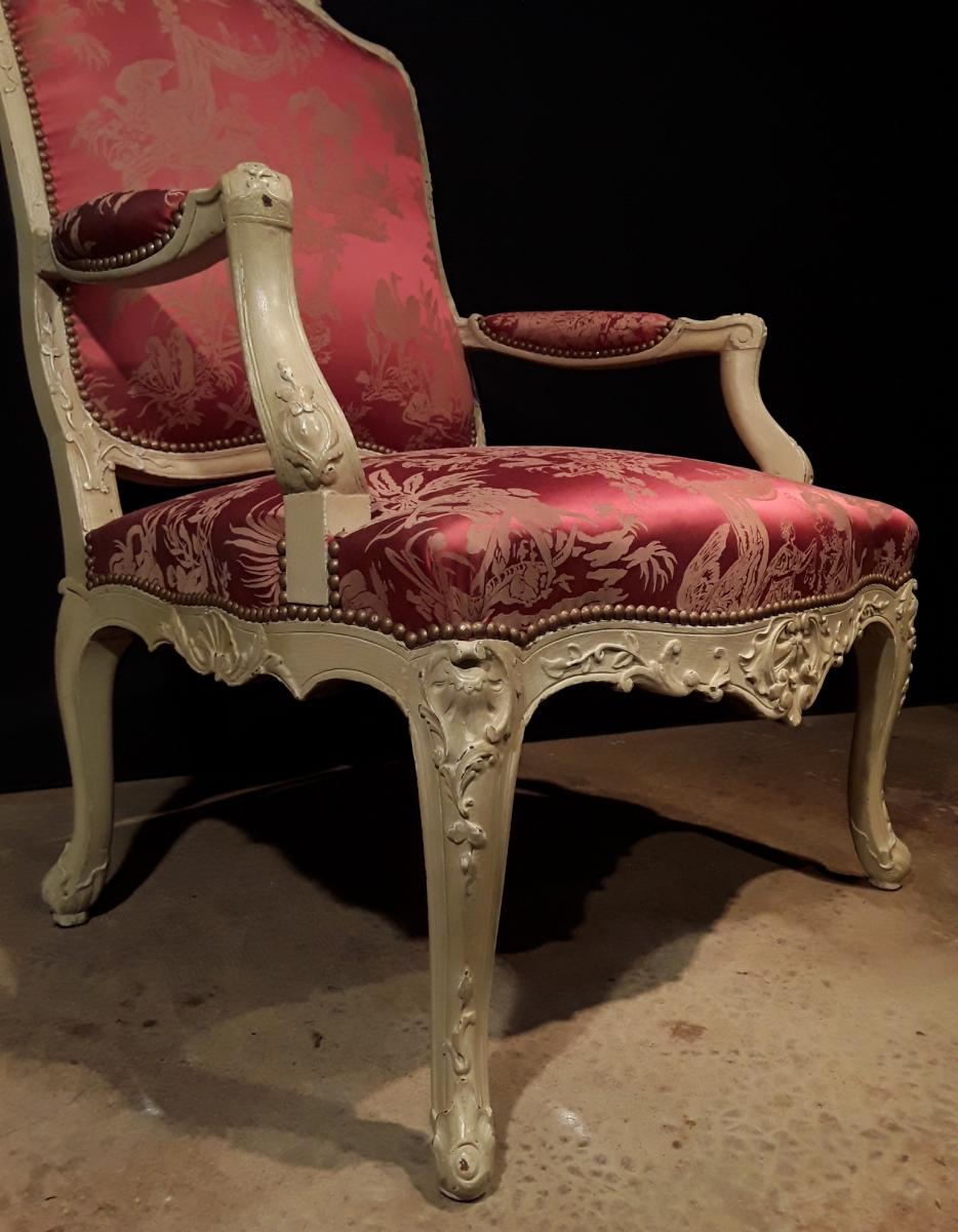 Grand Fauteuil De Style  Lxv  ( H 109 Cm).-photo-3