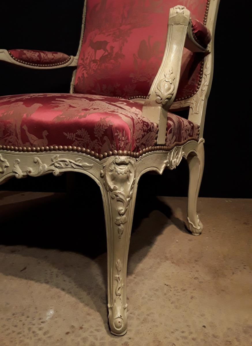 Grand Fauteuil De Style  Lxv  ( H 109 Cm).-photo-4