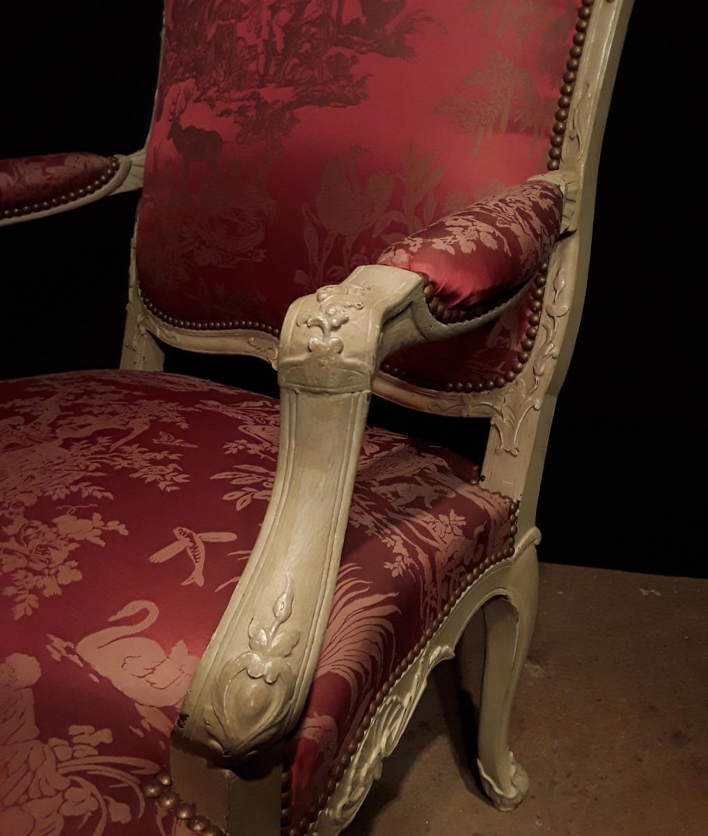 Grand Fauteuil De Style  Lxv  ( H 109 Cm).-photo-1