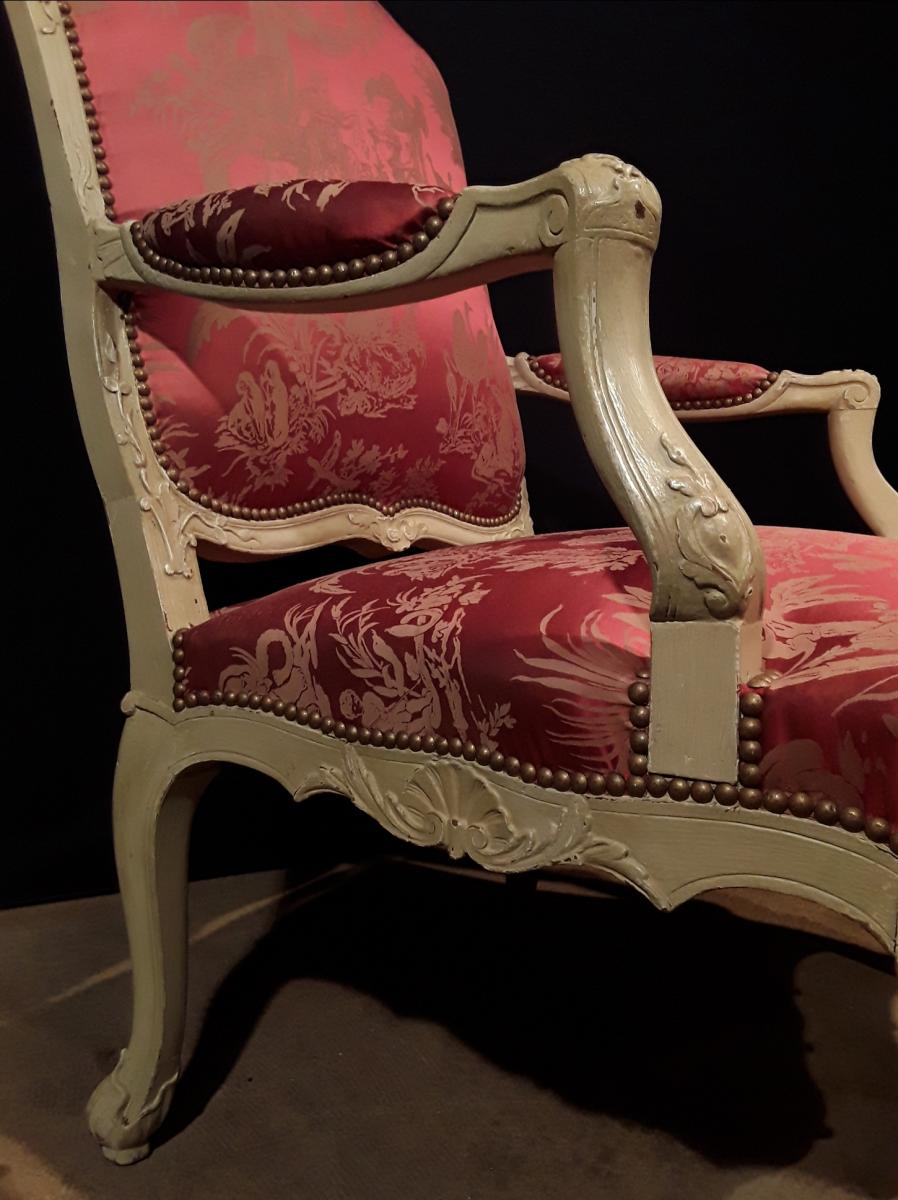Grand Fauteuil De Style  Lxv  ( H 109 Cm).-photo-2