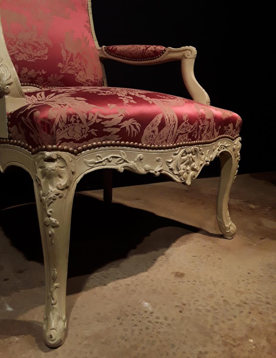 Grand Fauteuil De Style  Lxv  ( H 109 Cm).-photo-4