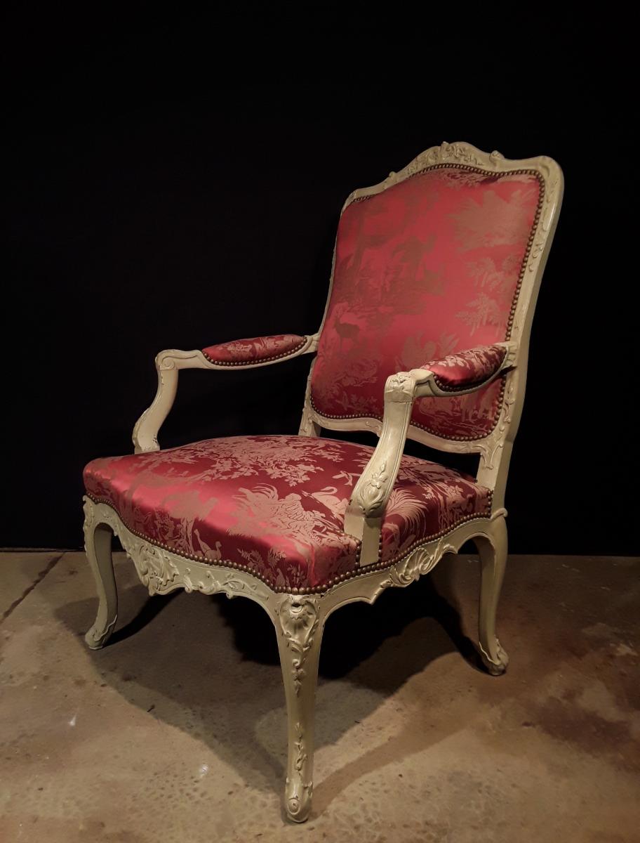 Grand Fauteuil De Style  Lxv  ( H 109 Cm).-photo-7