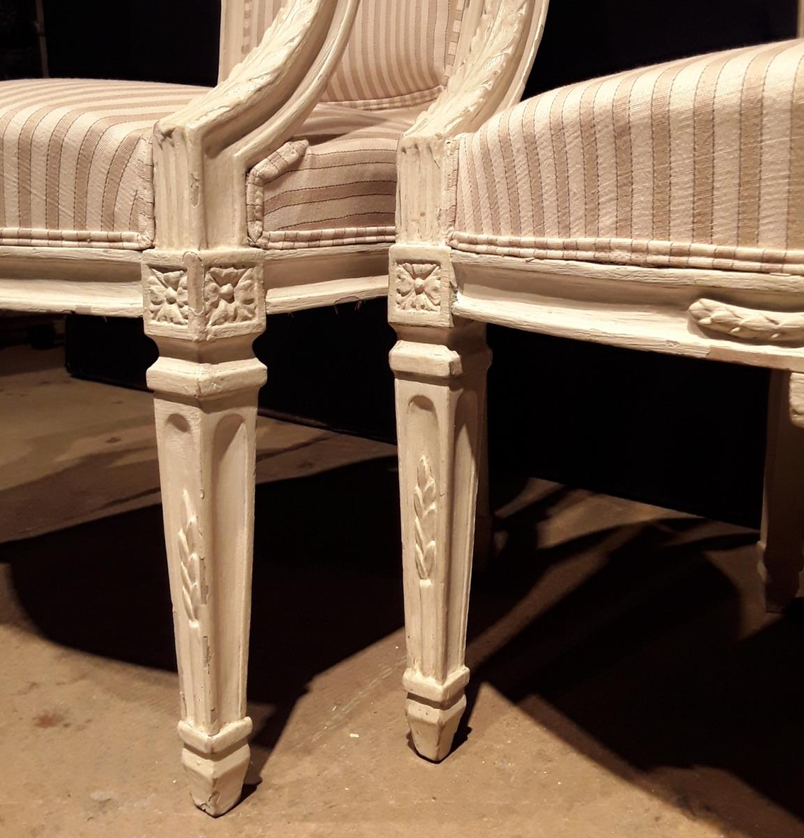 Pair Of Armchairs Louis XVI Attributed To Pillot.-photo-2