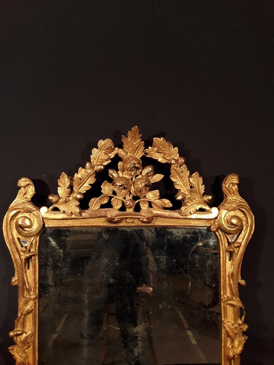 Miroir En Bois Doré d'époque Louis XV.-photo-2
