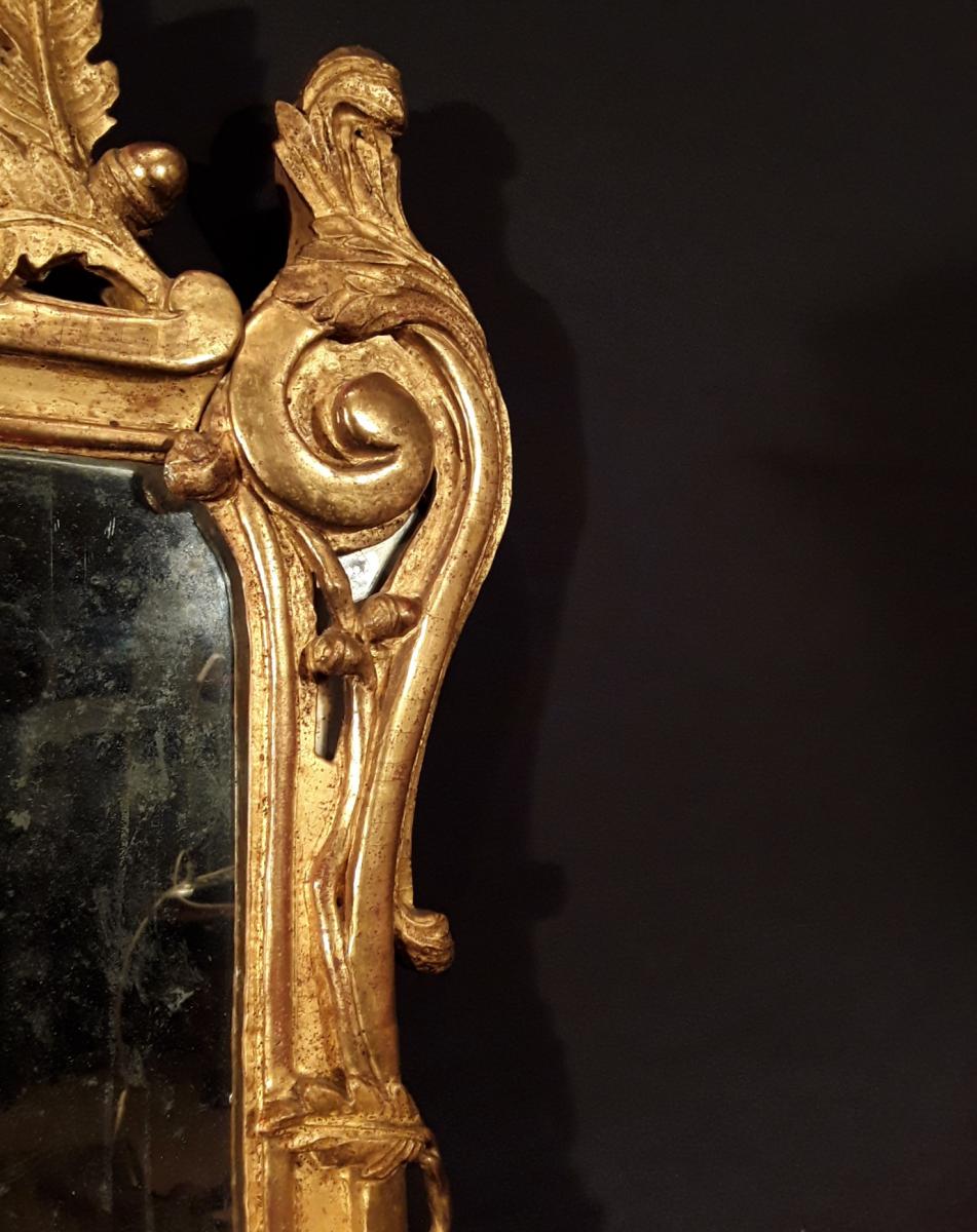 Miroir En Bois Doré d'époque Louis XV.-photo-4