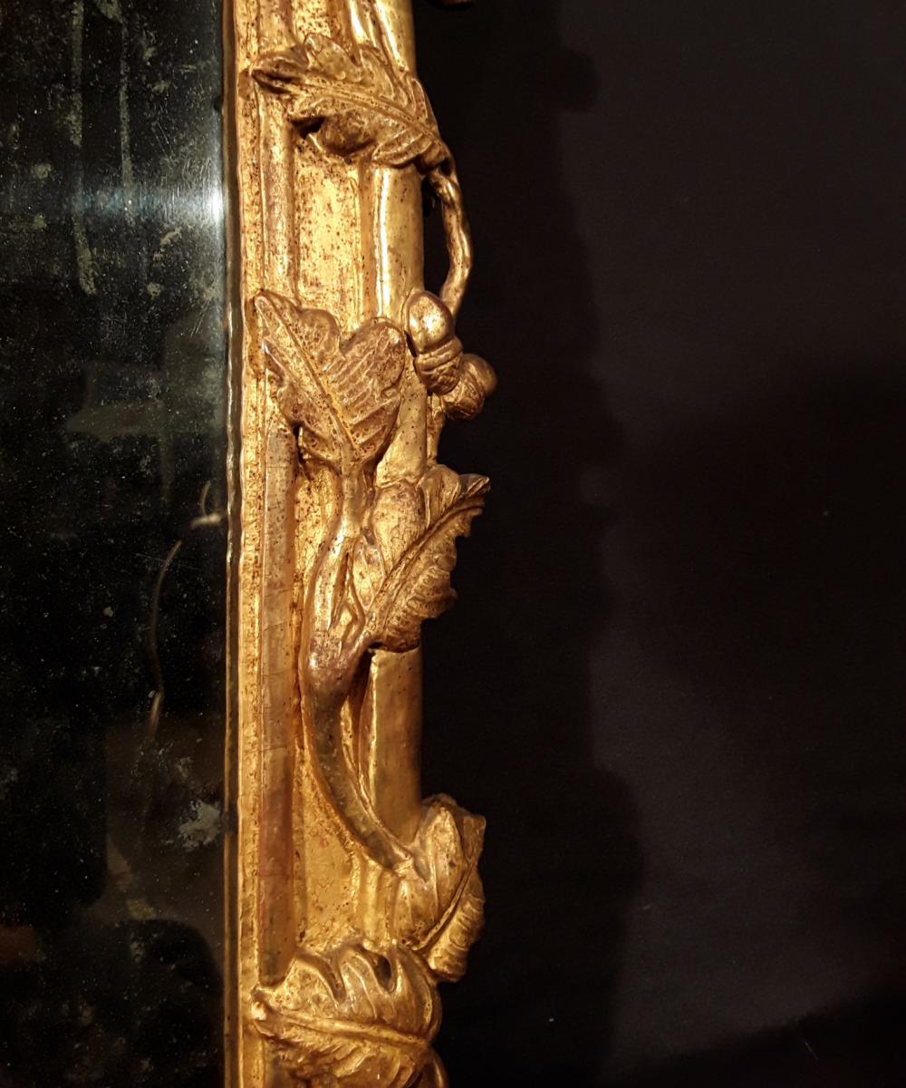 Miroir En Bois Doré d'époque Louis XV.-photo-1