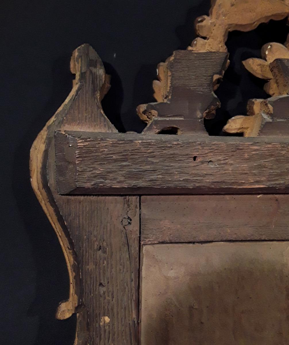 Miroir En Bois Doré d'époque Louis XV.-photo-2