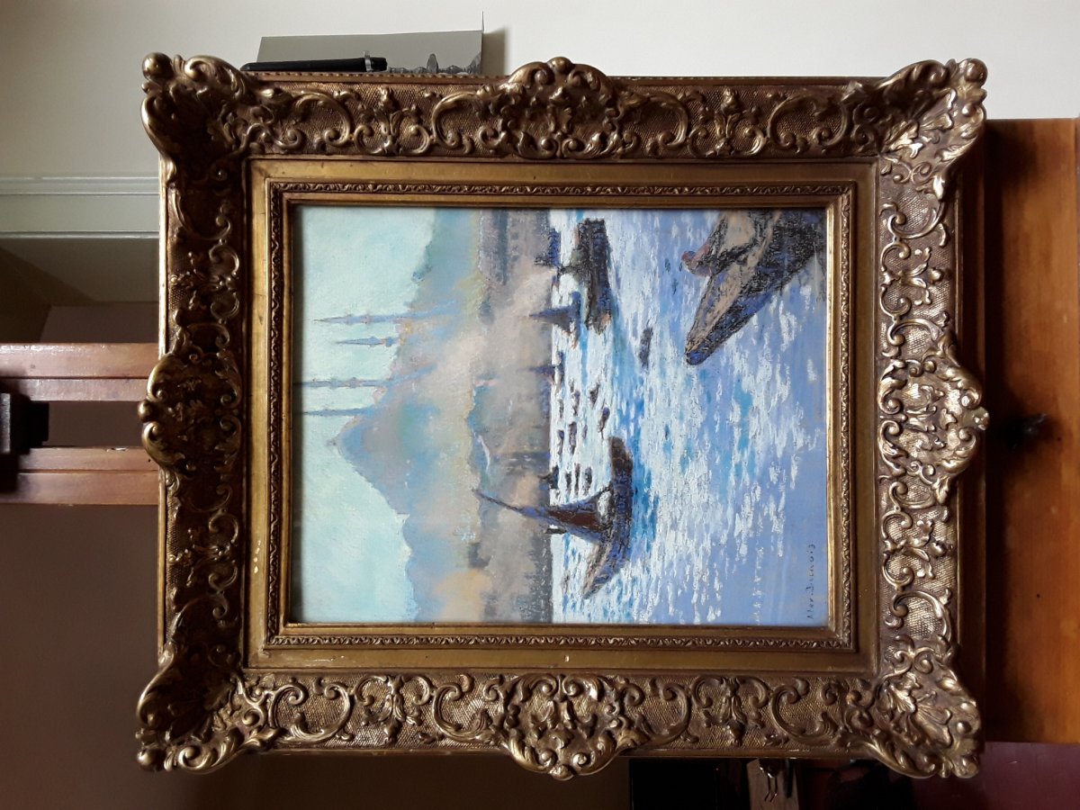 Istanbul Par A. Lunois. ( Pastel Exposé En 1912).-photo-3