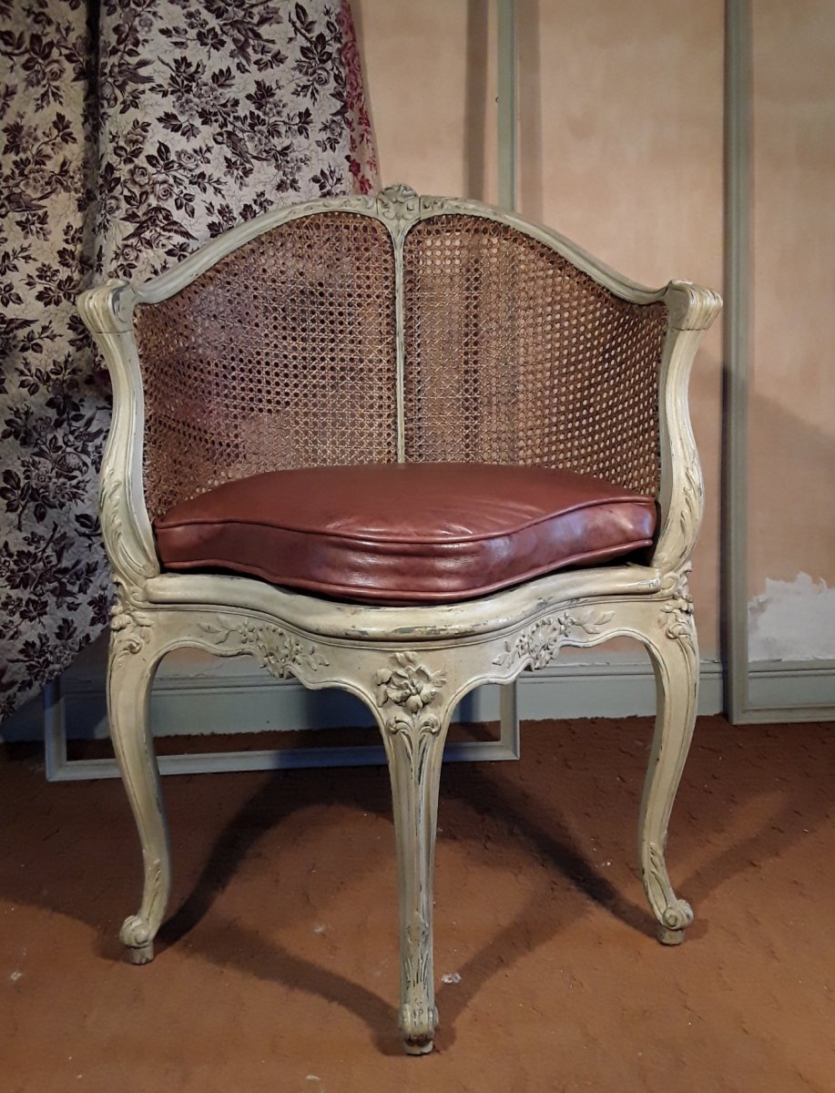 Lacquered Wood Office Chair.