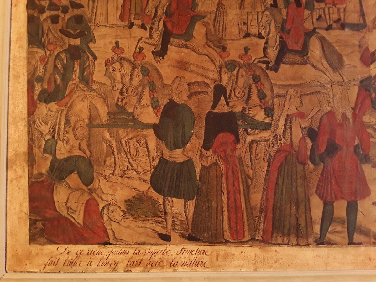 Versailles Circa 1725-watercolor Engraving. (detail ).-photo-3