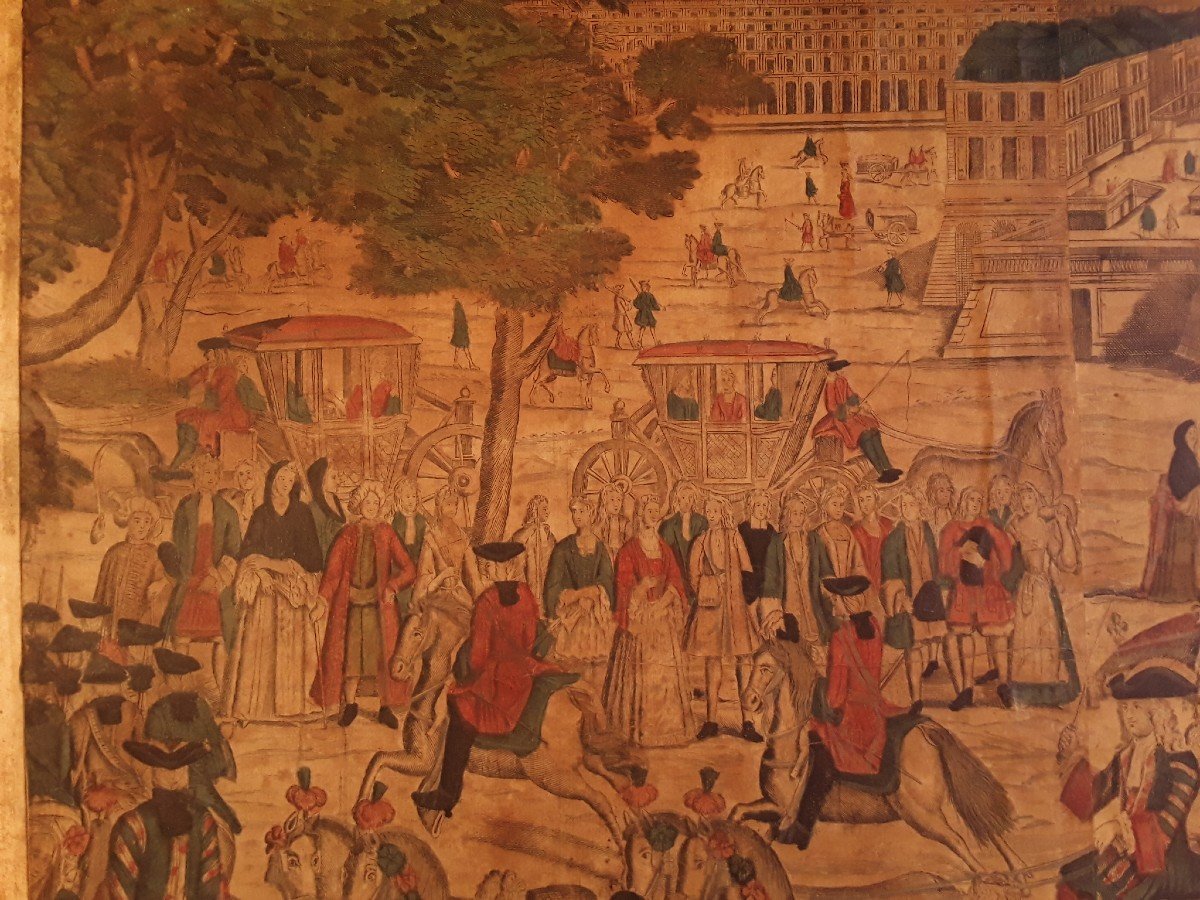 Versailles Circa 1725-watercolor Engraving. (detail ).-photo-4