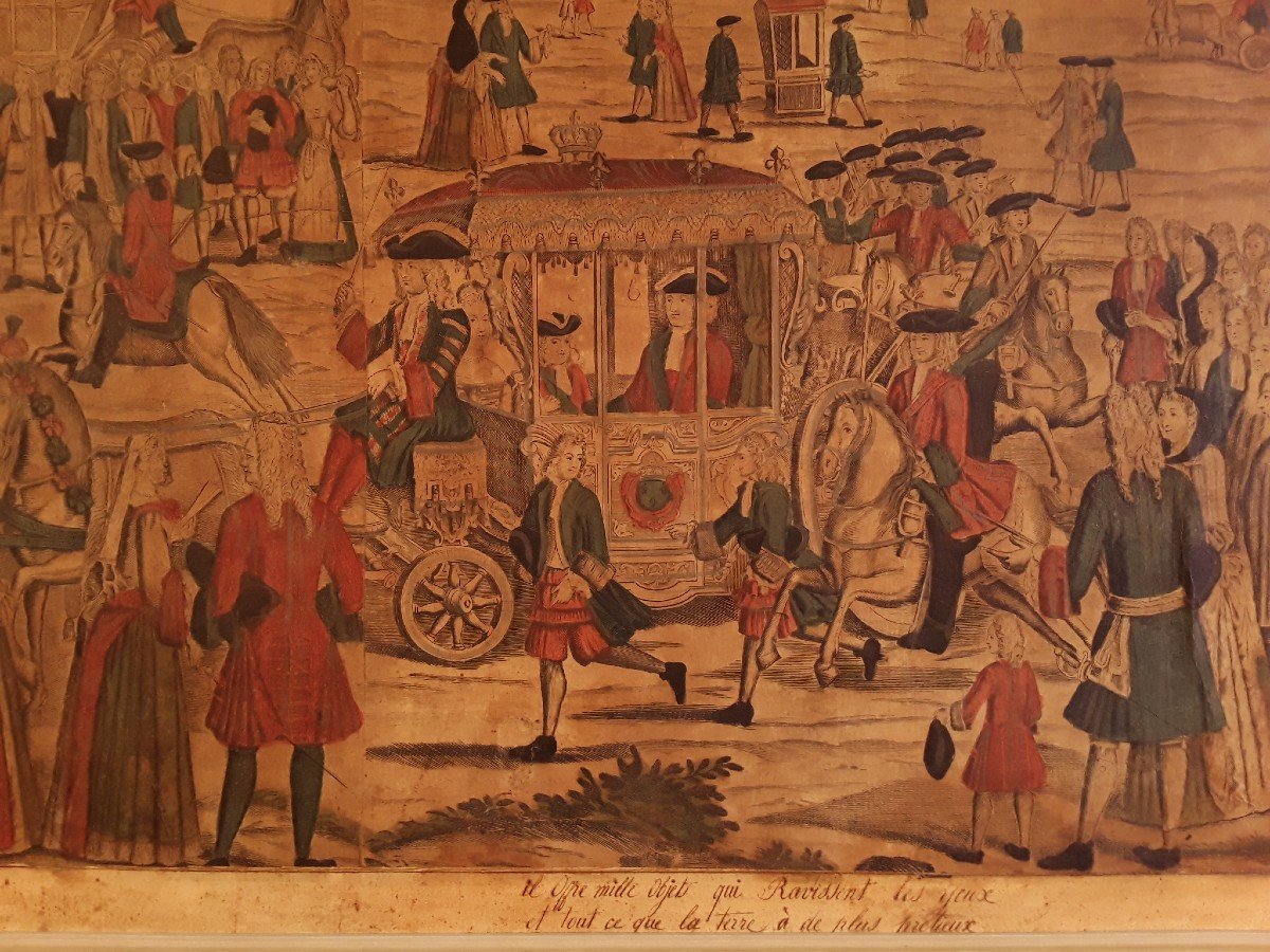 Versailles Circa 1725-watercolor Engraving. (detail ).-photo-2
