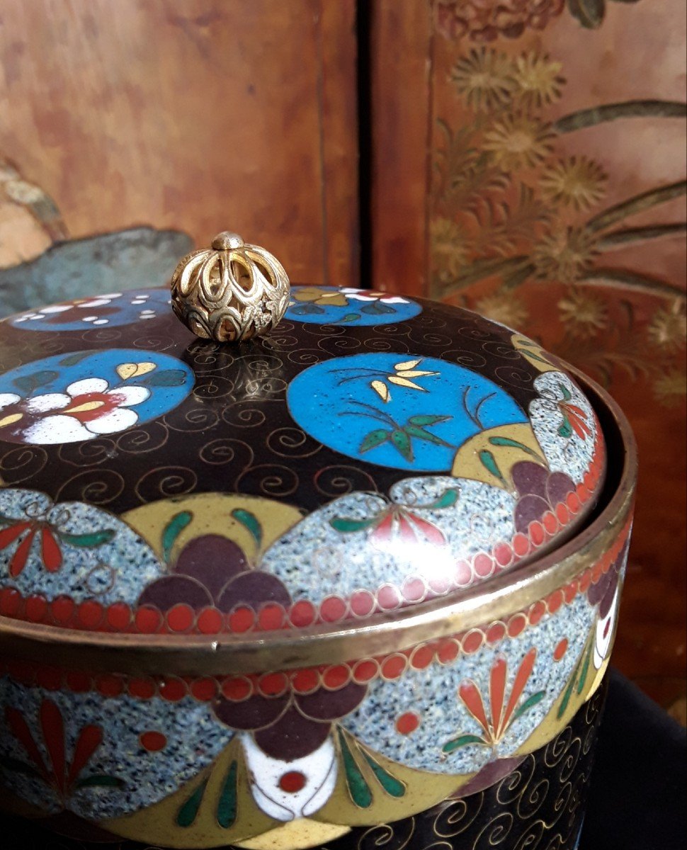 Cloisonne Enamel Tobacco Pot.-photo-3