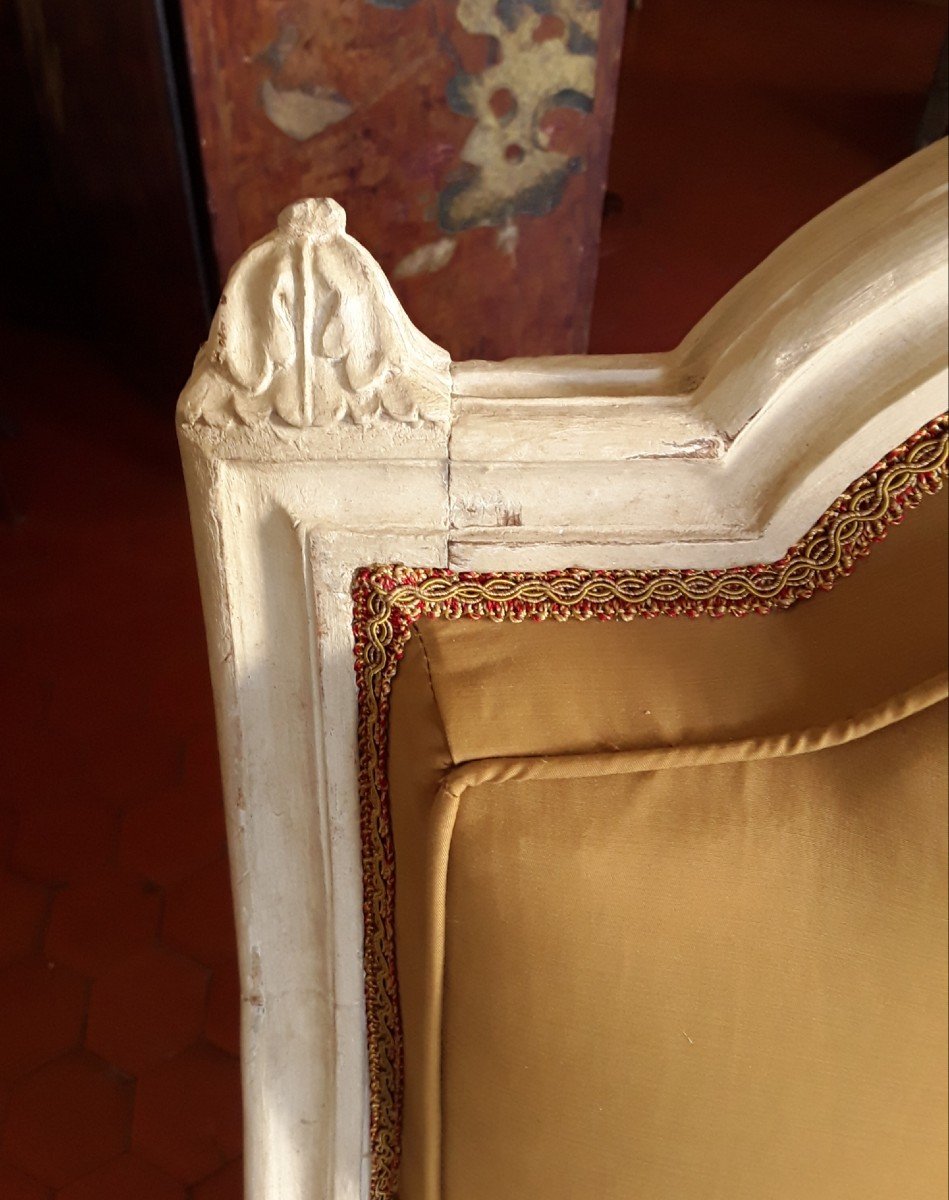 Canapé d'époque Louis XVI En Bois Laqué. -photo-3