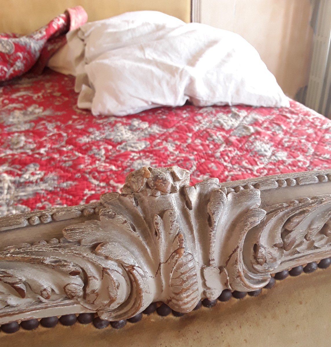 Louis XVI Style Lacquered Wood Bed.-photo-3