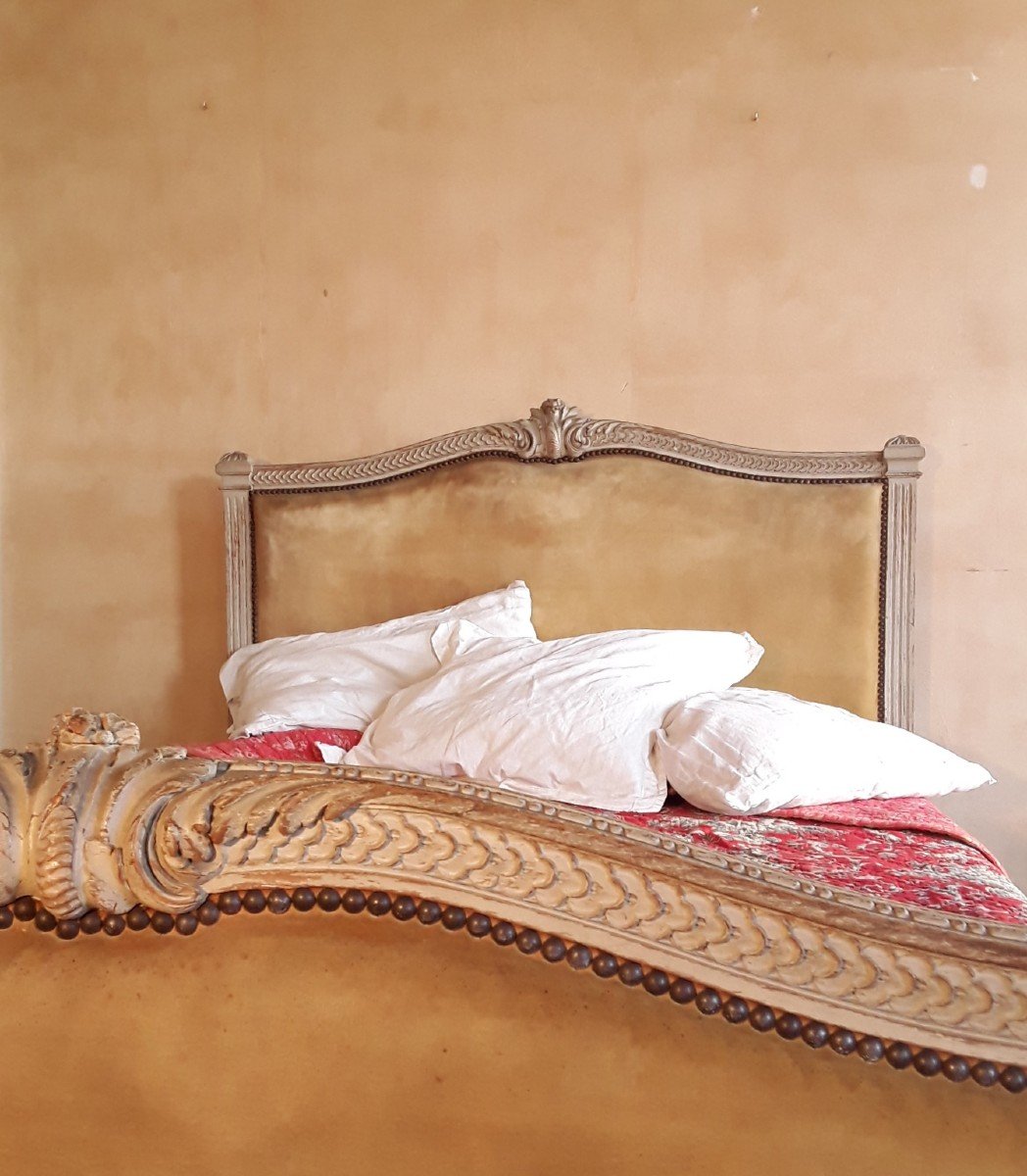 Louis XVI Style Lacquered Wood Bed.
