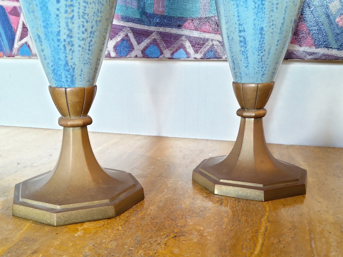 Large Pair Of Art Nouveau Vases.-photo-2