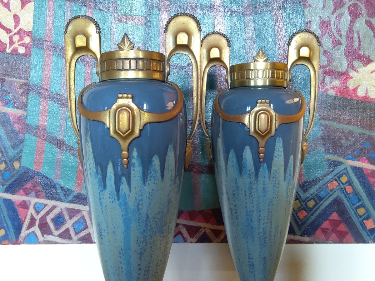 Grande Paire De Vases d’Époque Art Nouveau.-photo-6