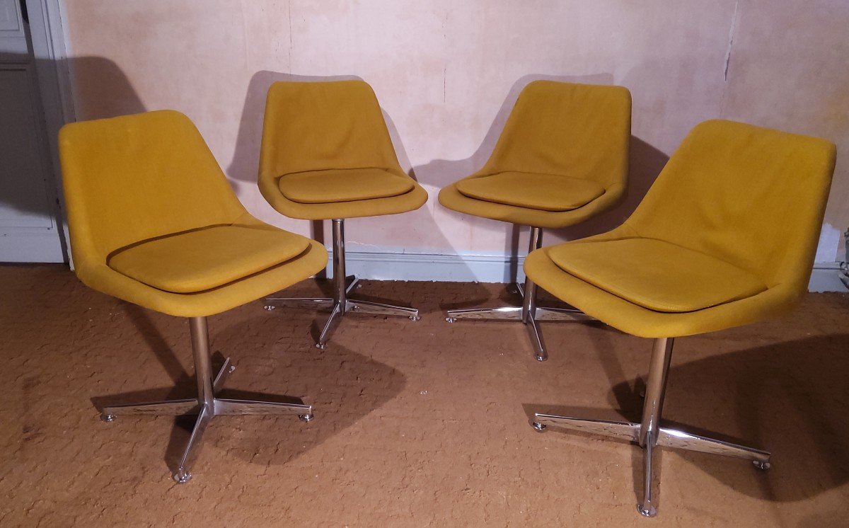 Series Of Four Vintage Armchairs-photo-7