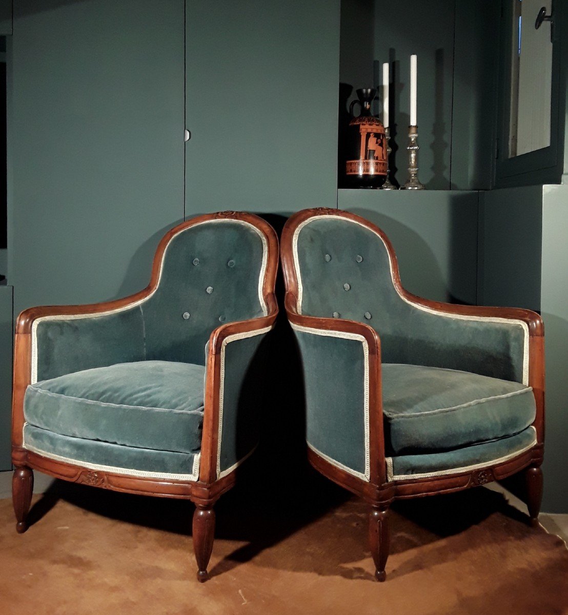 Pair Of Art Deco Bergères.