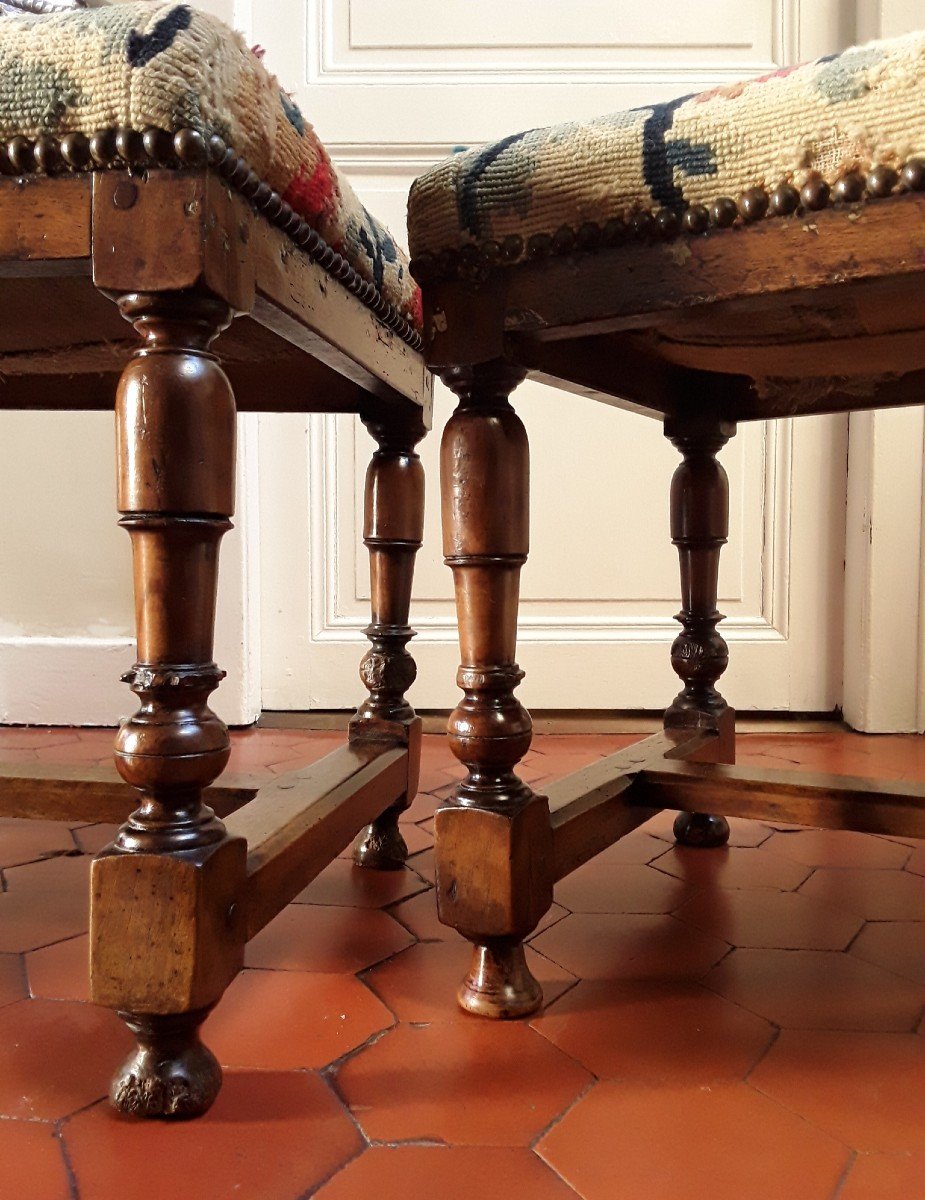 Pair Of Louis XIII Period Stools.-photo-1
